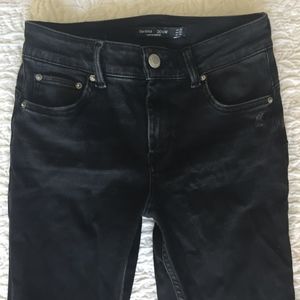 Bershka black distressed skinny jeans